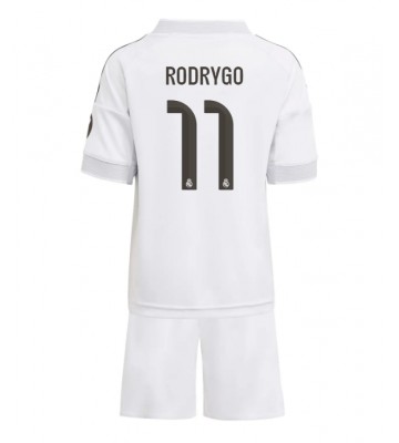 Real Madrid Rodrygo Goes #11 Replika Hemmatröja Barn 2025-26 Kortärmad (+ Korta byxor) Real Madrid Rodrygo Goes #11 Replika Hemmatröja Barn 2025-26 Kortärmad (+ Korta byxor)